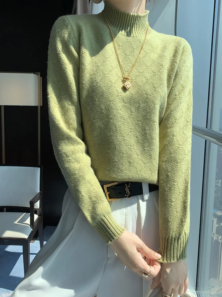 Высококачественный женский свитер из 100% мериносовой шерсти осень-зима толстый