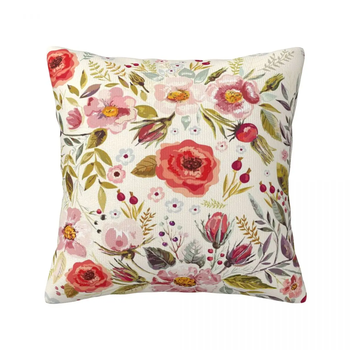 

Vintage Hand Drawn Floral Throw Pillow Cover Decorative Pillow Covers Home Pillows Shells Cushion Cover Zippered Pillowcase