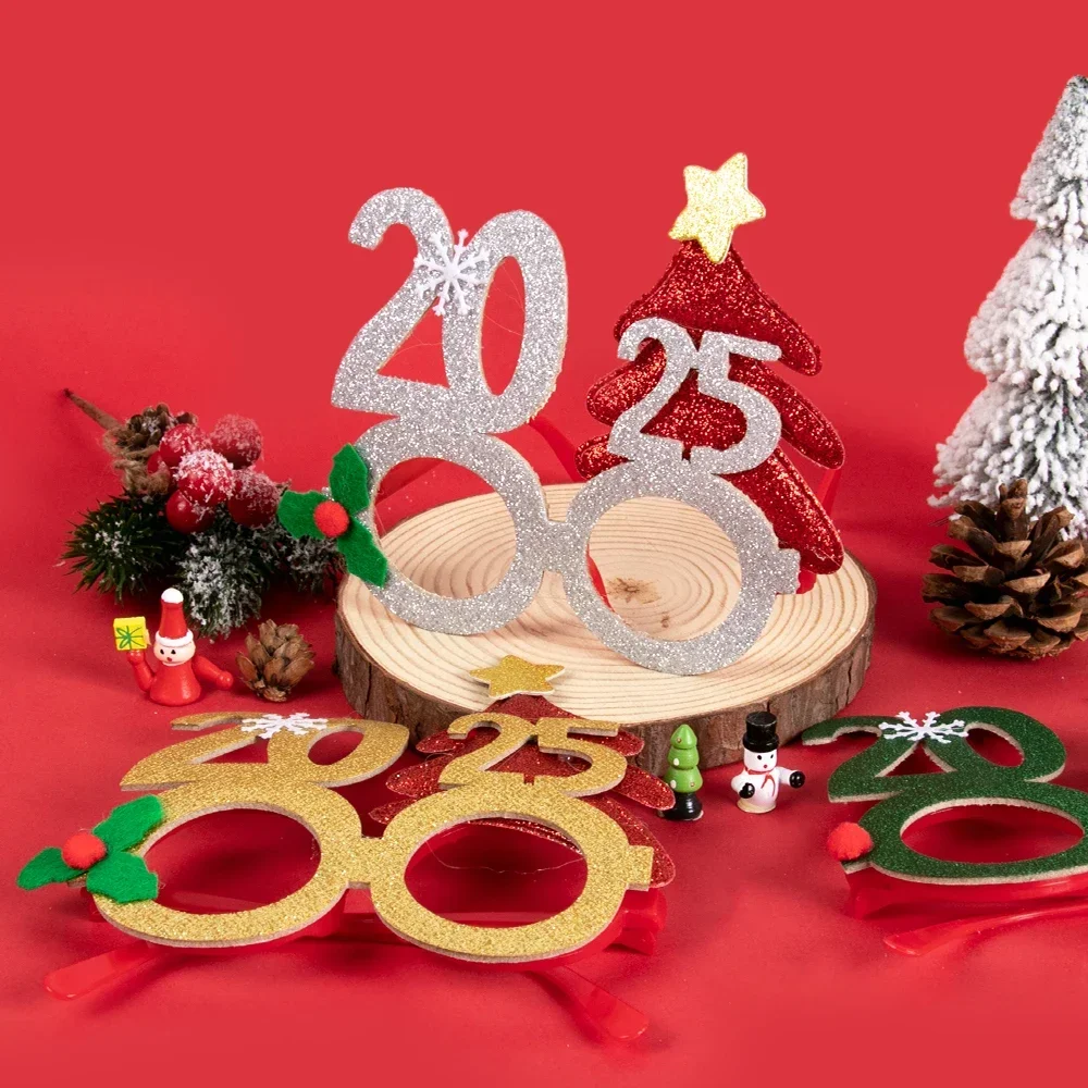 Новый год 2025 оправа для очков реквизит фотобудки веселые рождественские