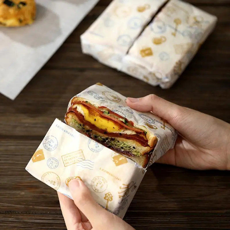 

High Quality Greaseproof Paper Reusable Baking Tools High Temperature Resistant Bread Sandwich Burger Fries Wrapping 50 Sheets