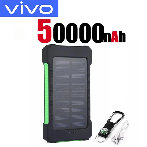 VIVO 500000 мАч Солнечная батарея большой емкости Сверхбыстрая зарядка Открытый портативный внешний аккумулятор для iPhone Samsung