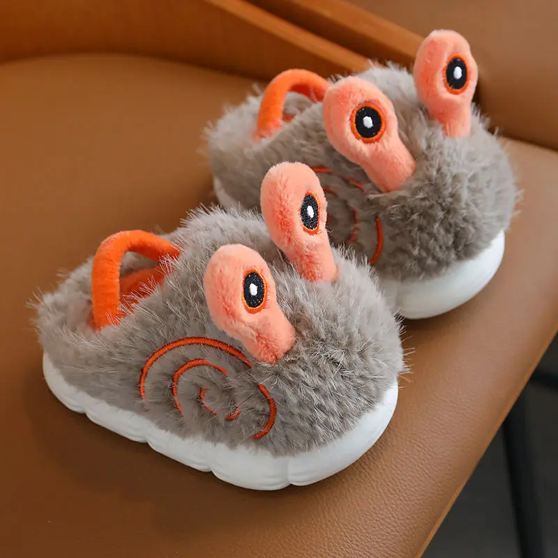 

1-10 years old Kids indoor shoes autumn and winter kids cotton slippers cartoon cute thickened warm soft sole plush cotton shoes