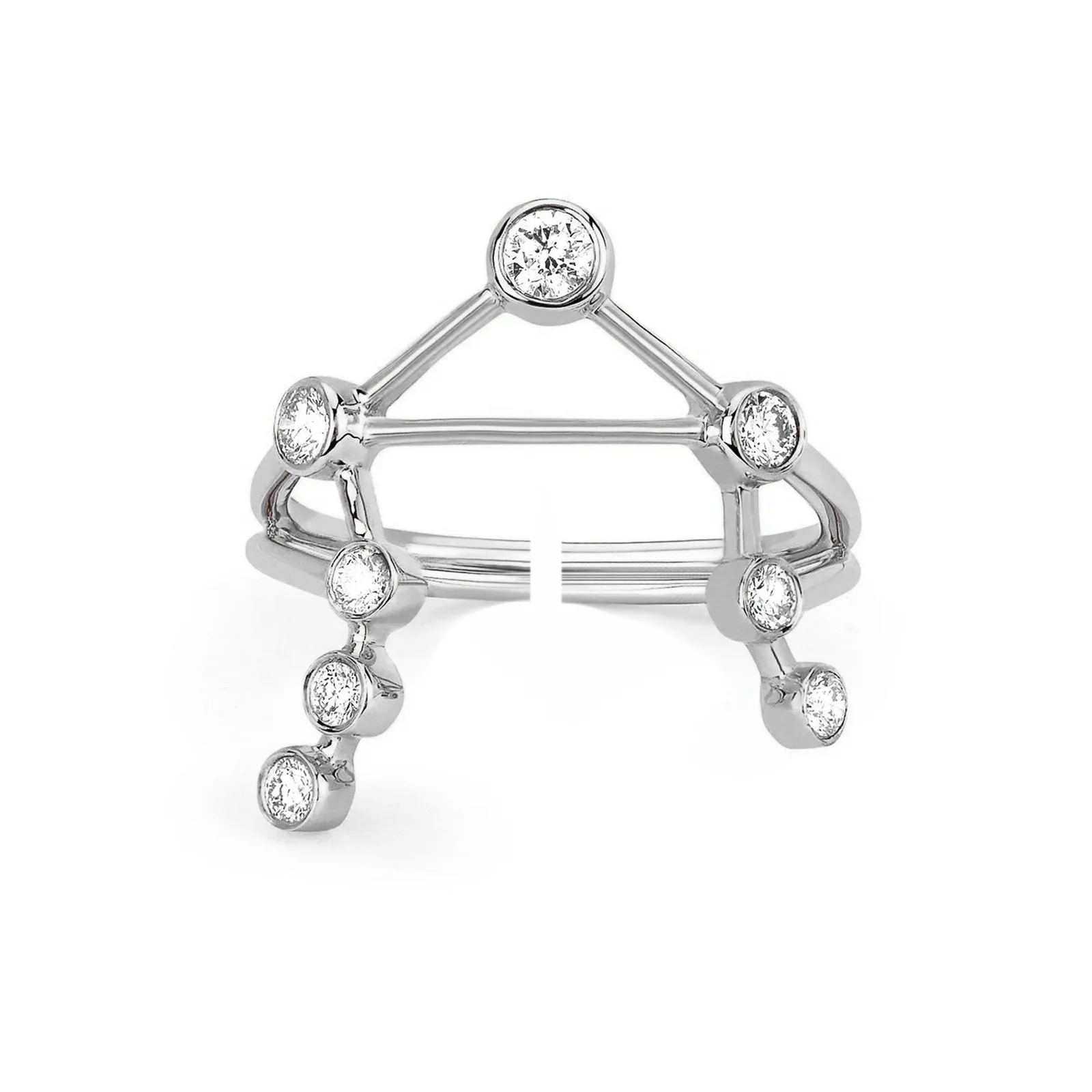 VEWANT стерлингового серебра 925 пробы нерегулярное треугольное полое регулируемое