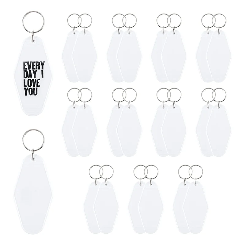 

24 Pack Motel Hotel Keychain Blank Vintage Motel Key Tag Hotel Keychain Blanks for Vinyl Projects Sublimation