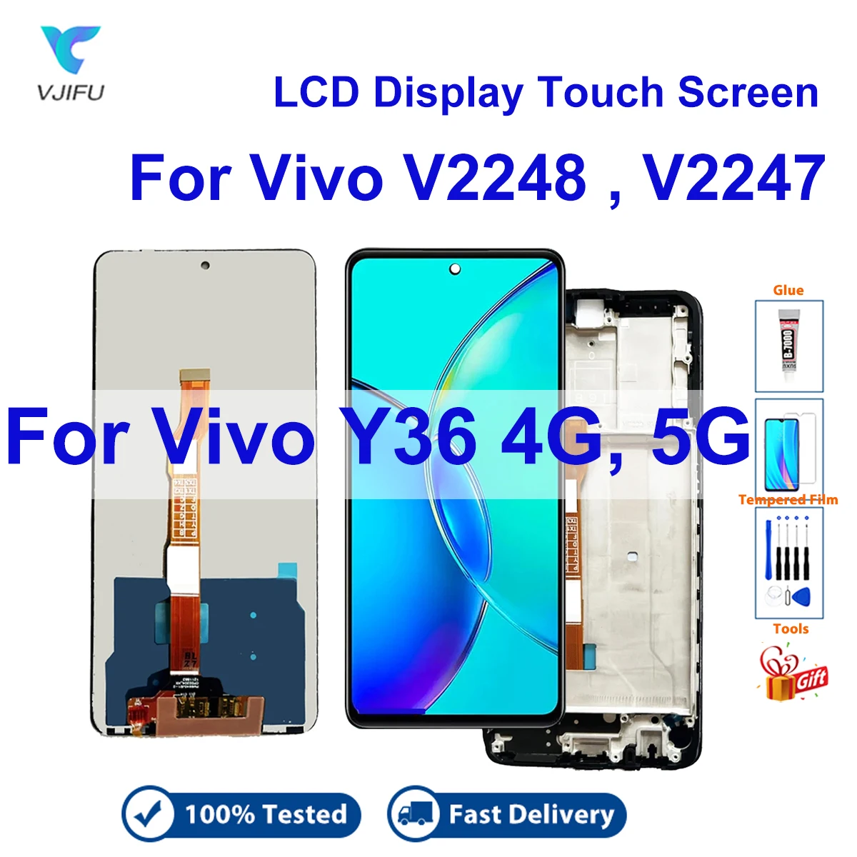 Экран для Vivo Y36 4G 5G ЖК-дисплей V2247 V2248 сменный сенсорный экран дигитайзер в сборе