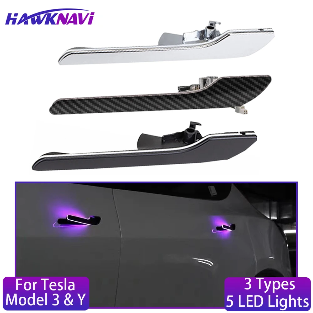 

Smart Electric Car Exterior Door Handles for Tesla Model 3 Y 2020 2021 Automatically Open Handle with LED Welcome Light