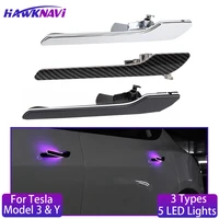 smart electric car exterior door handles for tesla model 3 y 2020 2021 automatically open handle with led welcome light