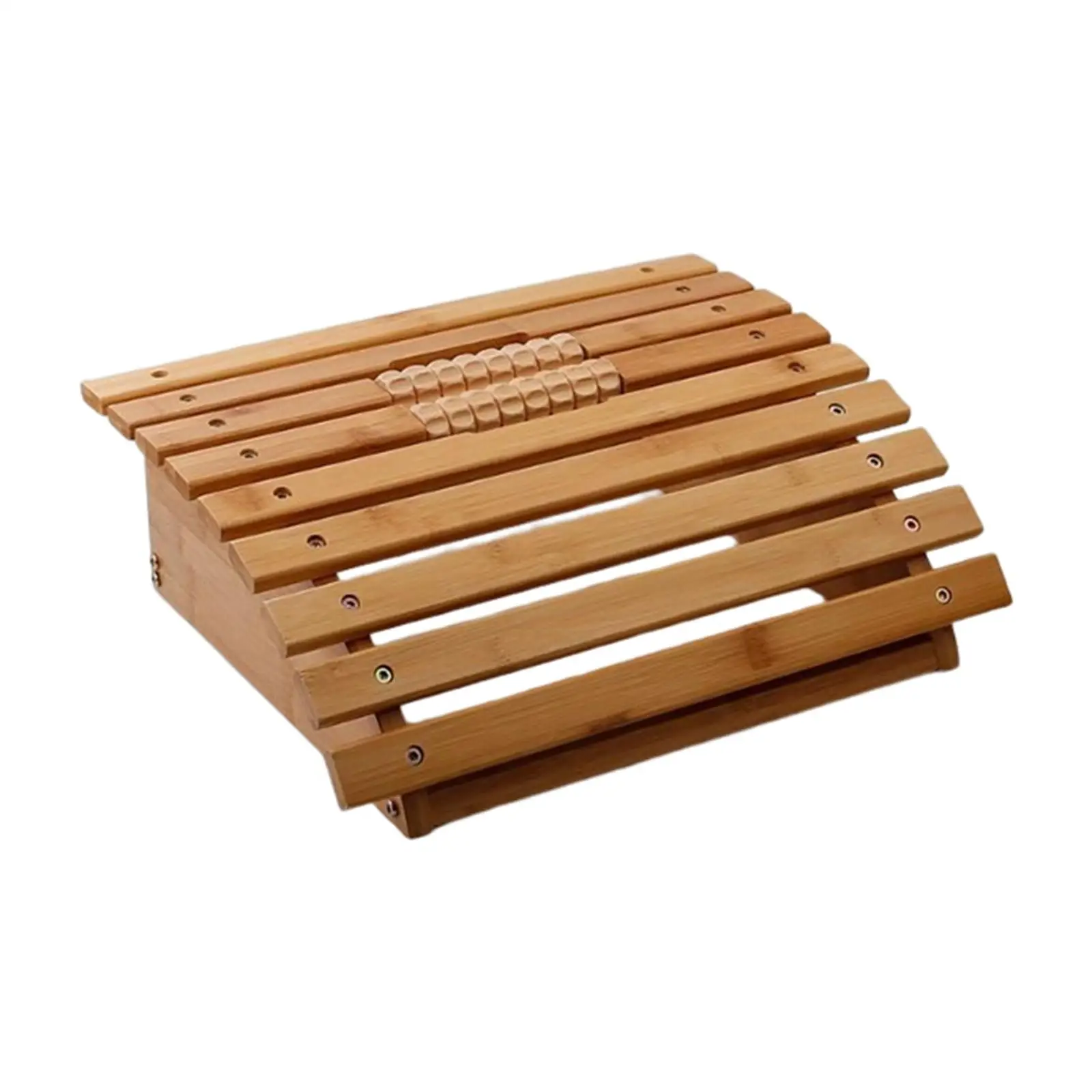 

Under Desk Footrest Massage Footstool Massage Surface Improve Posture Ergonomic Foot Stool Foot Support Non Skid Bamboo for Work