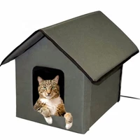 waterproof cat outdoor house foldable cat house heated pet nest with heating pad