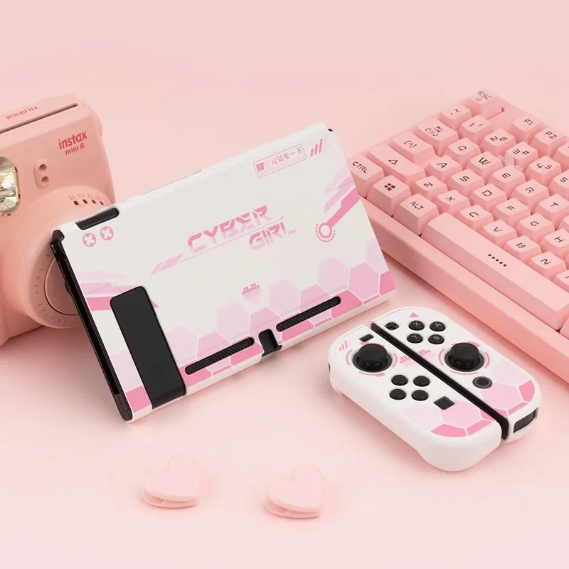 

GeekShare Protective Case for Nintendo Switch Kawaii Pink Warrior Girl Mecha Hard Full Cover Shell Joy-Con Case NS Accessories