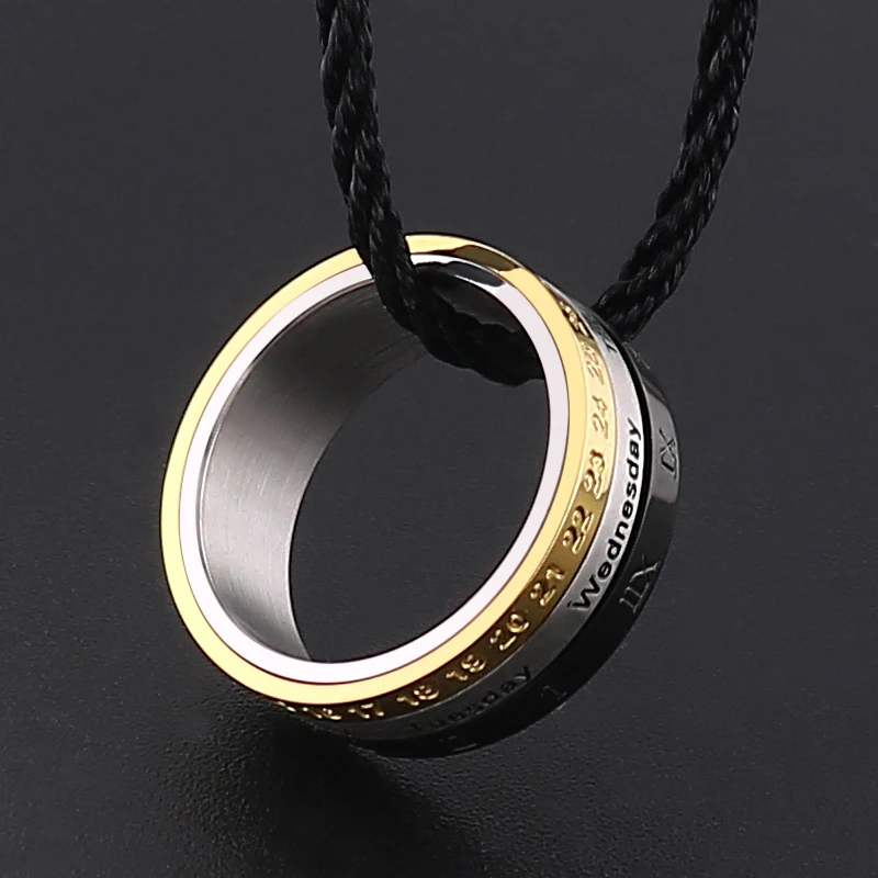 Мужское вращающееся кольцо с календарем для беспокойства времени недели даты