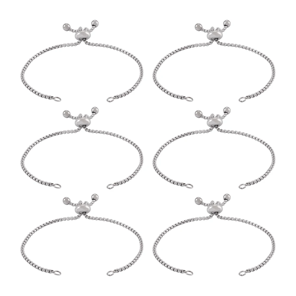 Регулируемый браслет из нержавеющей стали 304, 10 шт., очаровательный слайдер, для самостоятельного изготовления ювелирных изделий, 9 дюймов (принадлежности для браслетов мм)