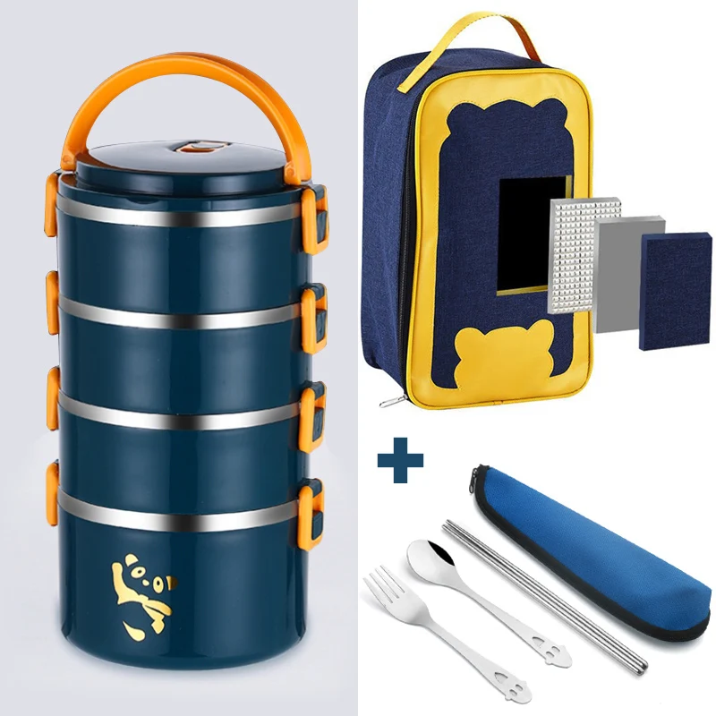 

Бенто-контейнер из нержавеющей стали, 1-4 секции, мультяшный рисунок