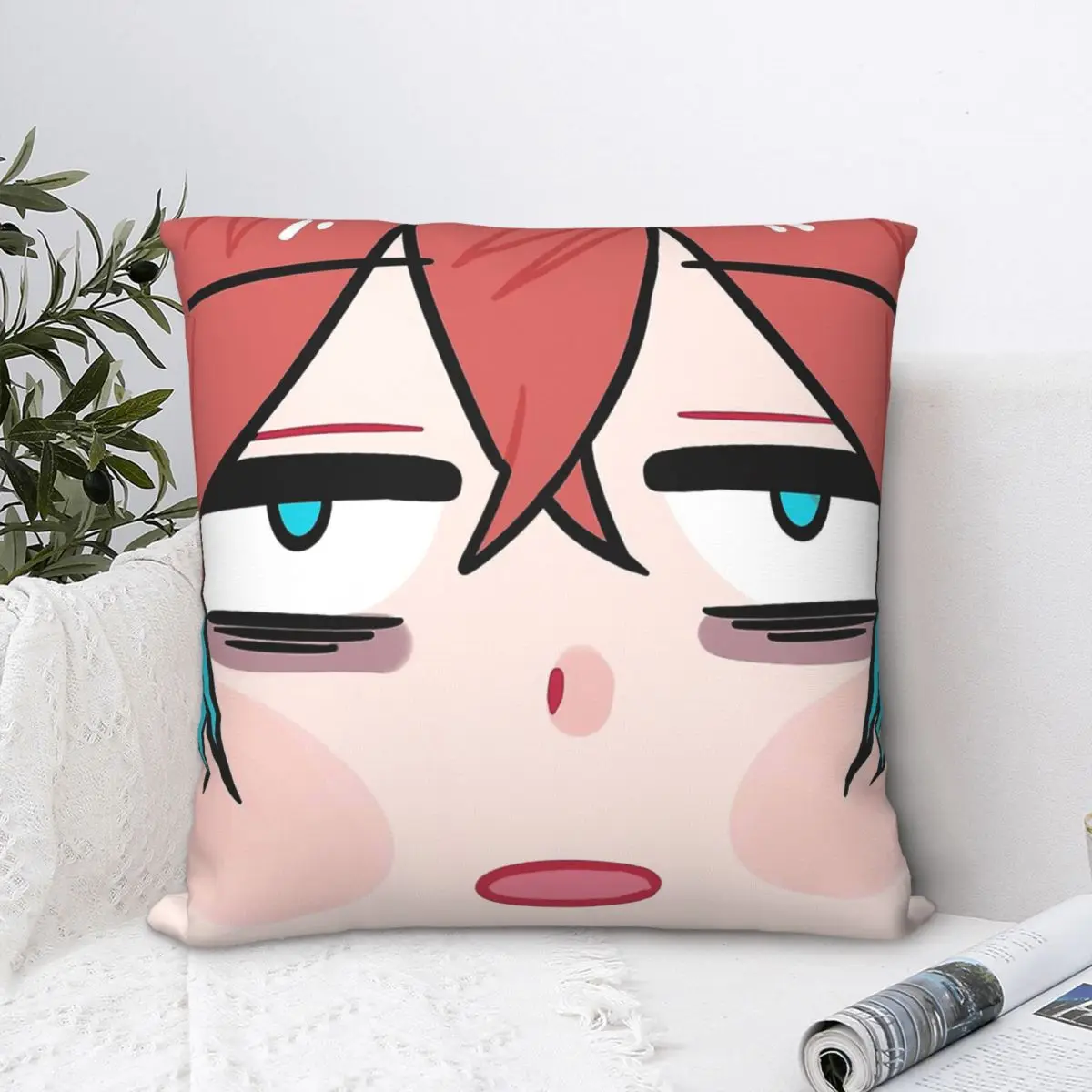

Genshin Impact Doppo Face Hug, наволочка, рюкзак, Подушка для спальни, с принтом «сделай сам», декоративное кресло