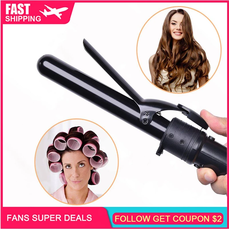 

3 Parts Hair Curler Set Clip less Ceramic Curling Iron The Wand Interchangeable 3 in 1 Piece Tourmaline Series Curling cone Set