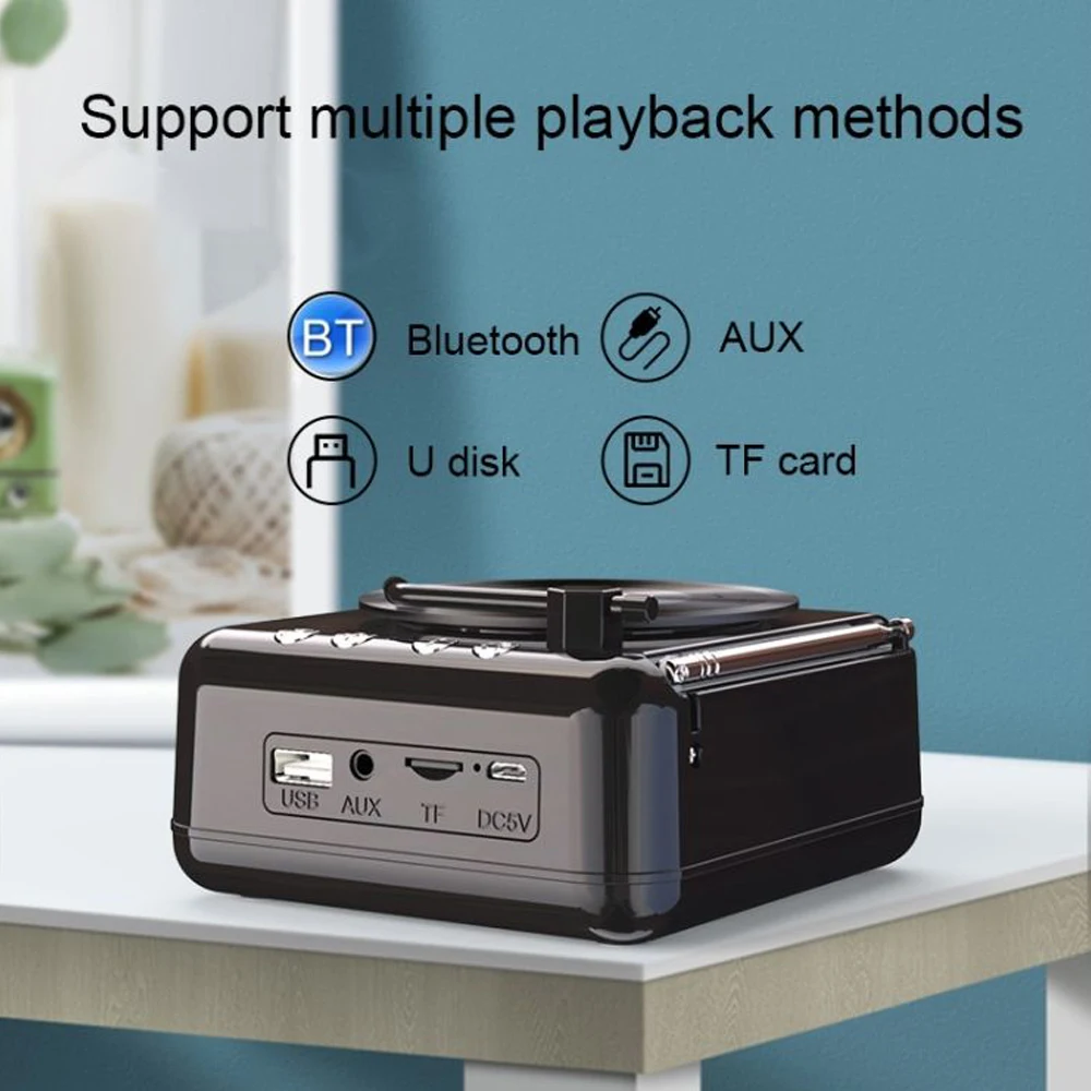 New Atomic Vinyl Record Player Bluetooth Speaker Creative Retro Audio Radio HIFI Sound Effect Super Long Standby Bluetooth Music images - 6