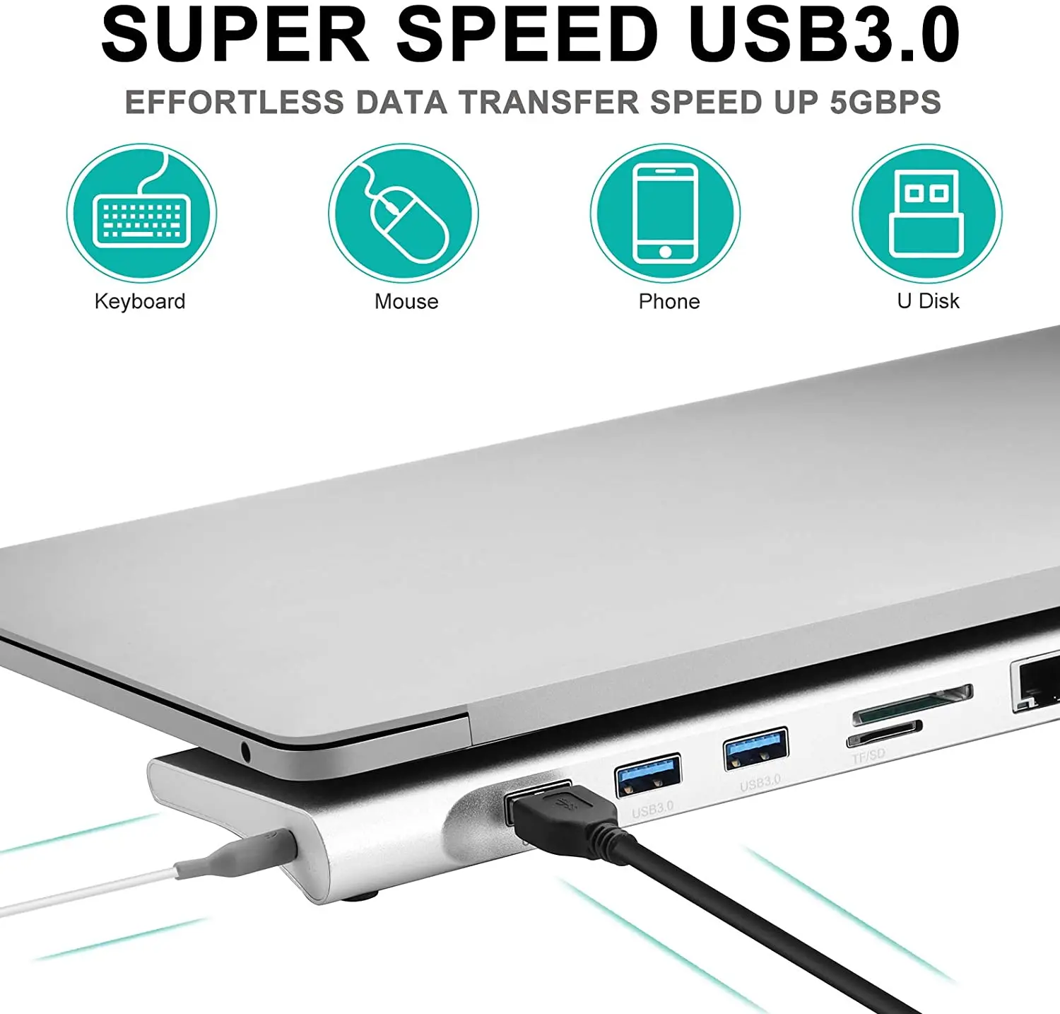 USB C концентратор 10 в 1 к HDMI VGA PD Thunderbolt 3 гигабитный Ethernet RJ45 аудио SD/TF адаптер для MacBook
