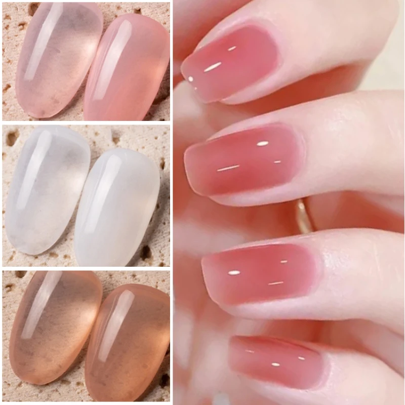 

8ML Summer Jelly Gel Polish Translucent Pudding Nude Pink Milky White UV LED Semi Permanent Soak Off Gel Nail Polish 2022 New