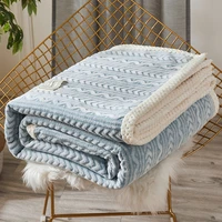 duvet cover blankets double sided solid color kids adults quilt cover winter warm thick fleece double bed bedspread sofa cover