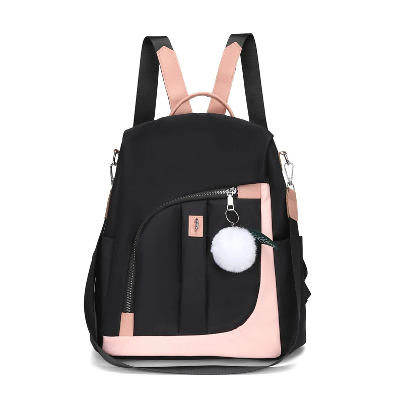 

Lightweight and versatile women's backpack stitching nylon cloth anti-theft backpack fashion women's backpack travel school bag