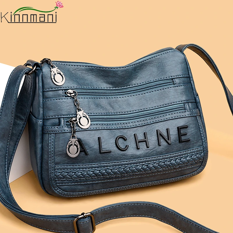 

Популярные Роскошные женские сумки из мягкой овечьей кожи, новые модные женские сумки-мессенджеры, винтажная женская сумка на плечо, дамские сумочки из мытой кожи