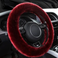 3d car steering wheel cover winter warm short plush non slip breathable universal handle cover