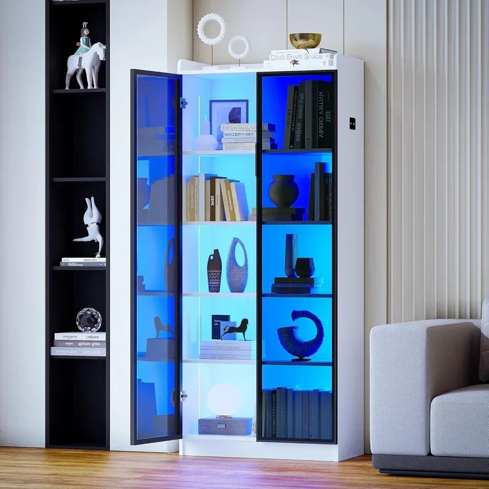 Стеклянный шкаф с акриловой стеклянной дверью стандартный книжный 3-цветным