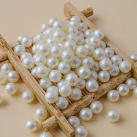 4 20mm wholesale abs wrinkled skin imitation pearls beads straight hole round white acrylic loose beads for jewelry making