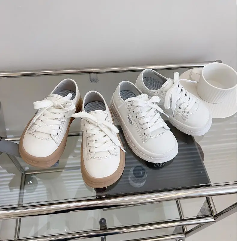 

Children's Soft Small White Shoes New Spring 2023 Boys' Comfortable Round Toe Casual Board Shoes Girls' Western-style Single Sho
