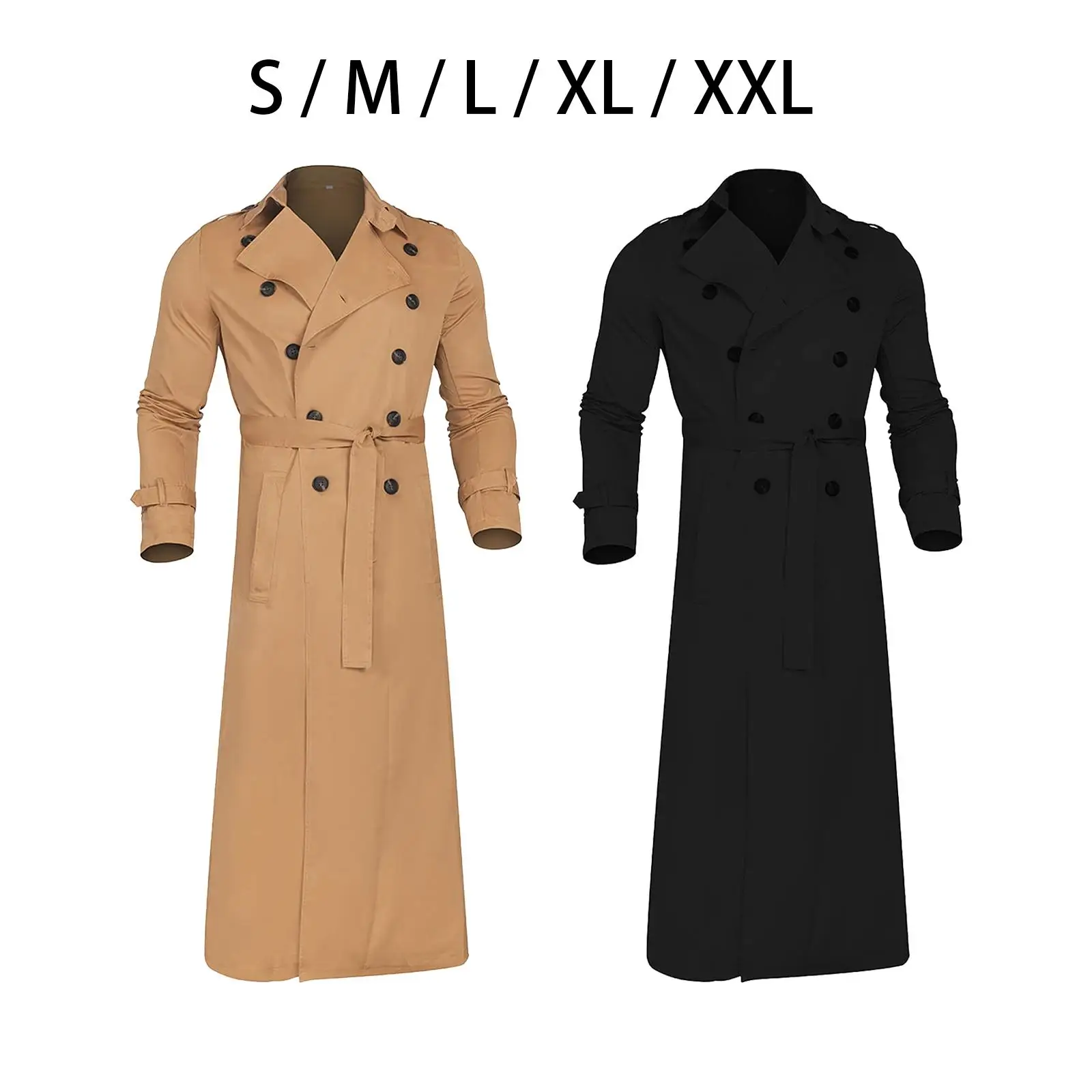 

Formal Men'trench coat Overcoat Long Jacket Windproof Windbreaker for Daily Wear
