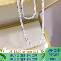 lmnzb tibetan silver necklace for women fashion shining clavicle chain choker jewelry wedding party birthday gift n0055