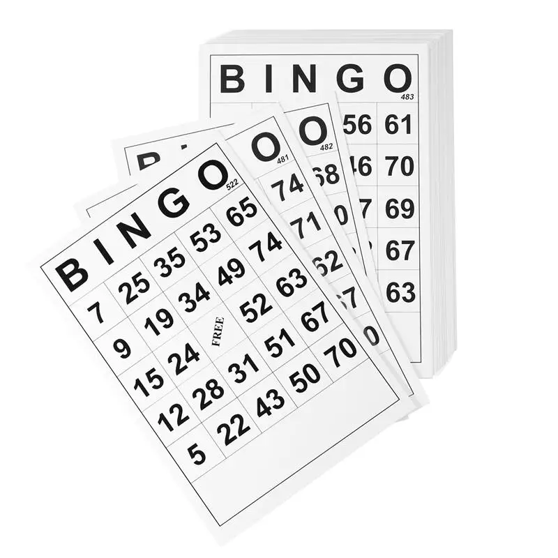 

60Pcs bingo card Bingo Game Cards with Unique Numbers Family Bingo Game Accessories for Fun Intellectual Development (White)