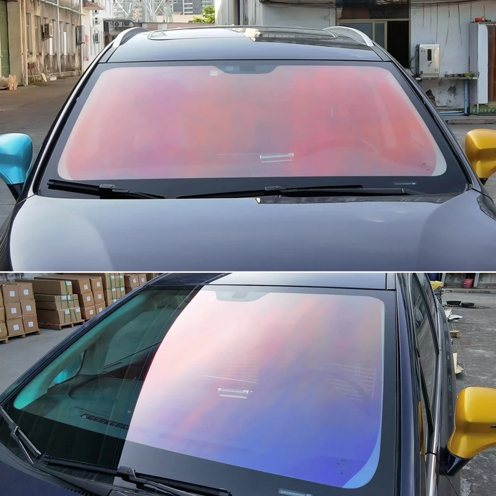 1M x 3M Red Chameleon VLT 80% Big Windscreen Foils Car Front Rear Window Tint Windshield Protection Solar Tinting Film UV Block