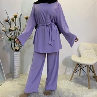 two piece set summer women clothing sets summer loose pants for muslim girl casual fashion saudi kuwait sweat suits