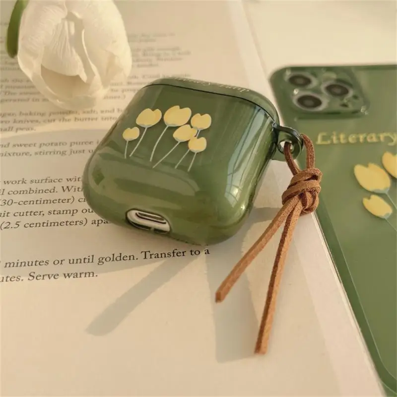 

Tulip Earphone Protection Case Portable Transparent Green Cover Detachable Earphone Protective Case For Airpods1/2/3/pro/pro2