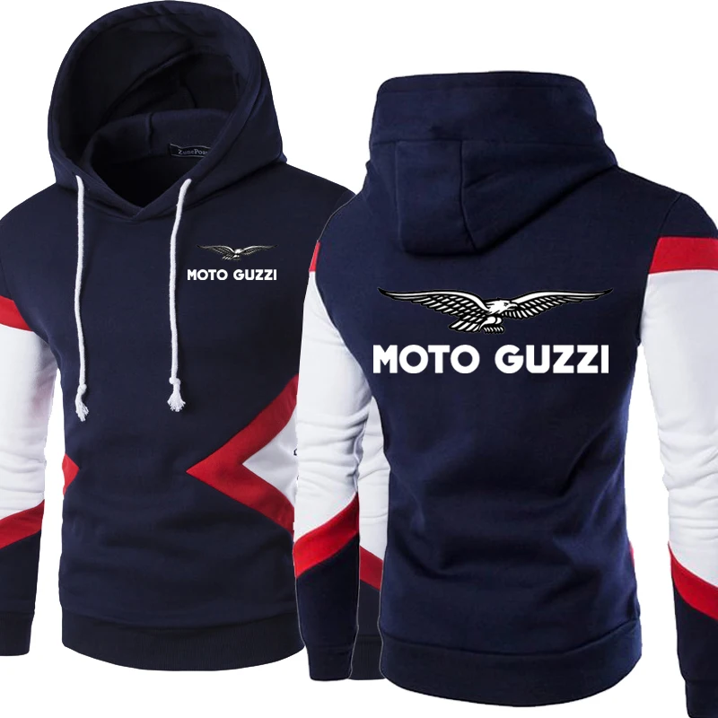 

2023New Fashion Spring Autumn Moto Guzzi Hoodies Patchwork Men Pullover Sweatshirts Casual Long Sleeve Cotton Hoody