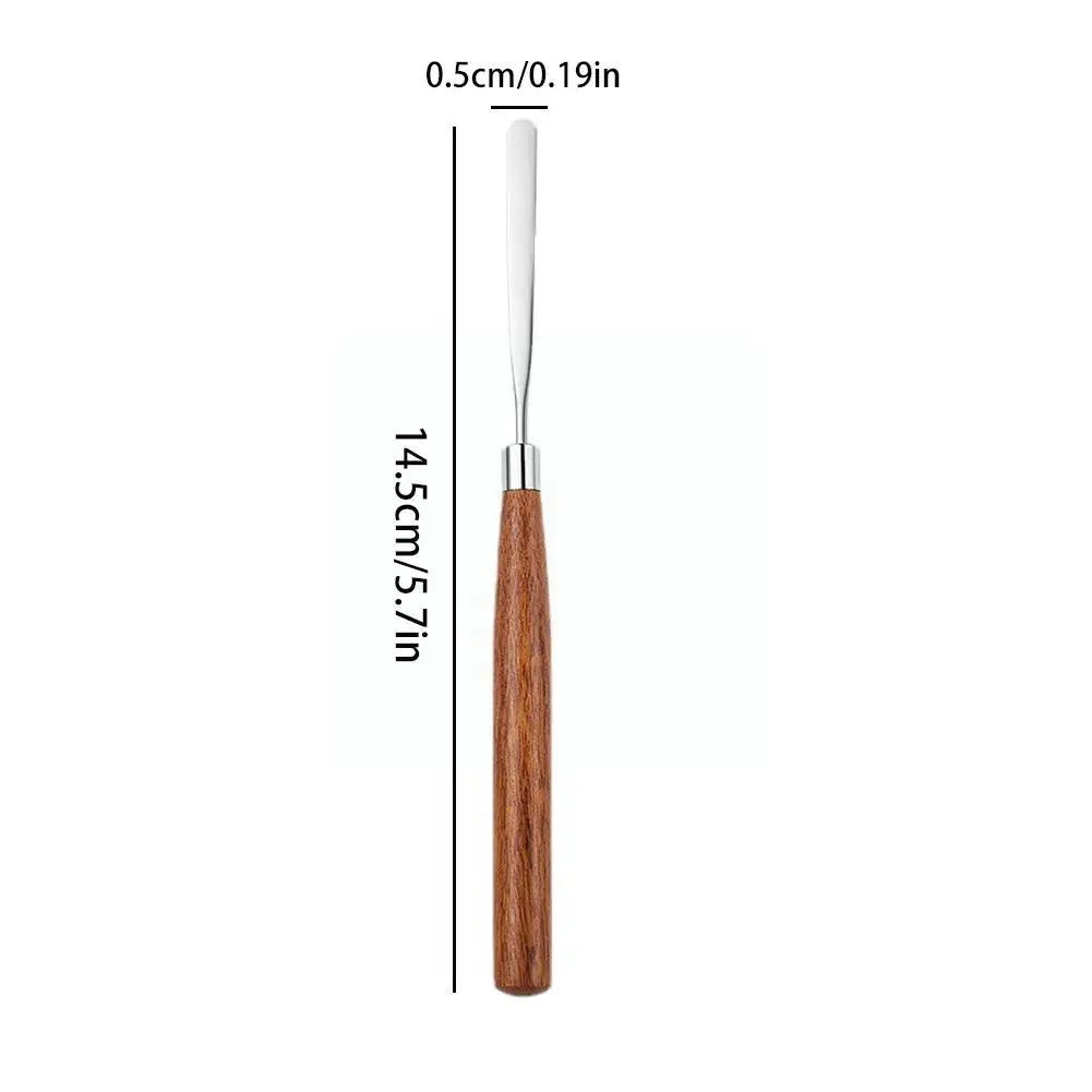 1Pcs Wooden Handle Makeup Toner Spatula Mixing Stick Foundation Cream Up Tool Cosmetic Stainless Make Mixing Tool Steel D2M9 images - 6