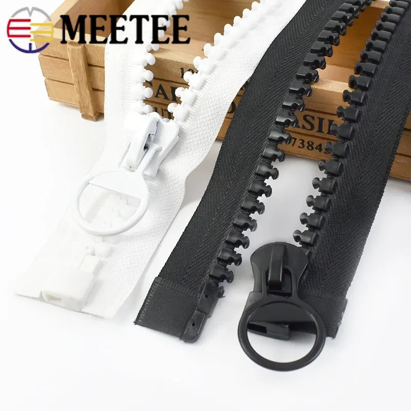 Meetee 1Pc 20# Resin Zippers 60-800cm Open End Zipper Large Down Jacket Coat Zip Repair Kit DIY Bag Clothes Sewing Accessories