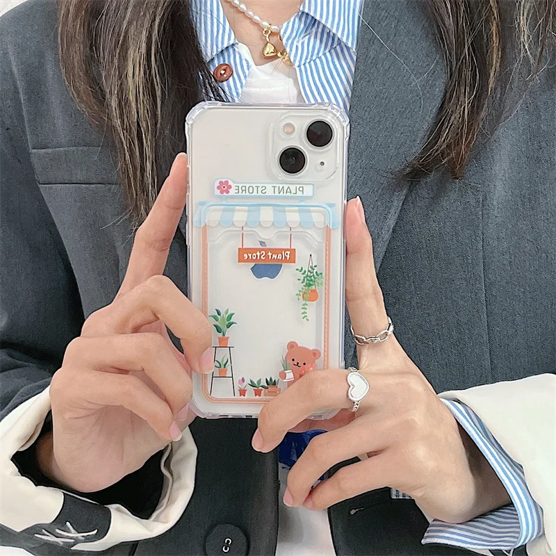 Корейский милый кошелек с изображением мороженого и медведя чехол для телефона