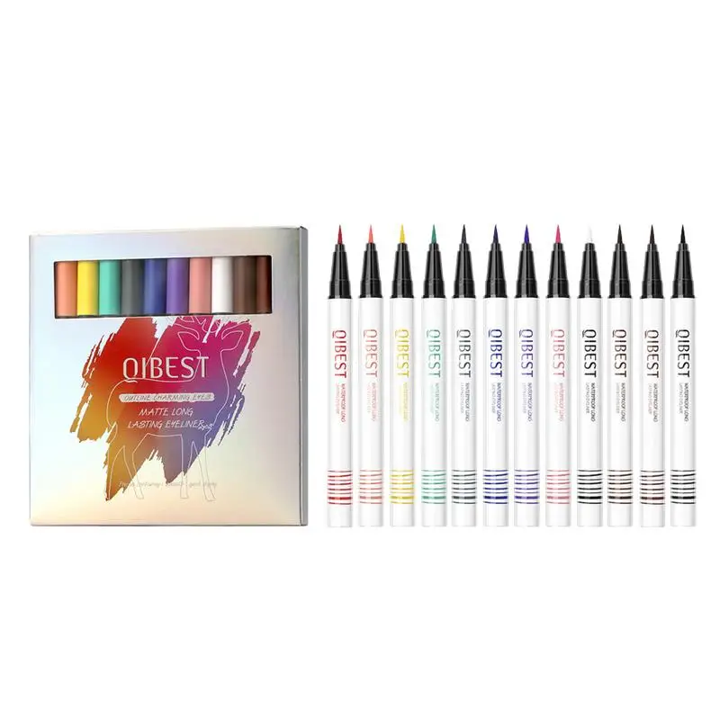 

12 Colours Liquid Eyeliners Colour Eyeliner Liquid Eyeliner Waterproof Colorful Matte Liquid Eyeliners Brown Liquid Eyeliner