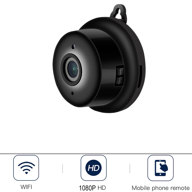 

Компактная внутренняя мини-камера, 1080p HD видео, ночное видение, обнаружение движения, защита безопасности, Wi-Fi камера
