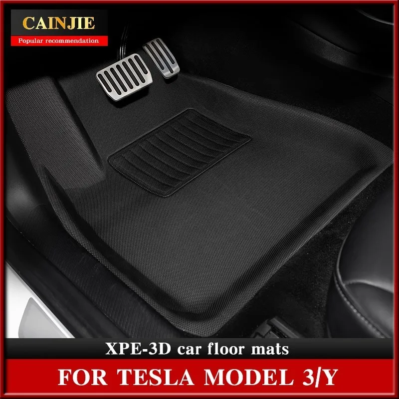 

2021 For Tesla Model 3 Accessories XPE Non-Slip All-Weather Floor Mats 3Pcs/Set Model3 TPE Car Floor Mat Model There 2020