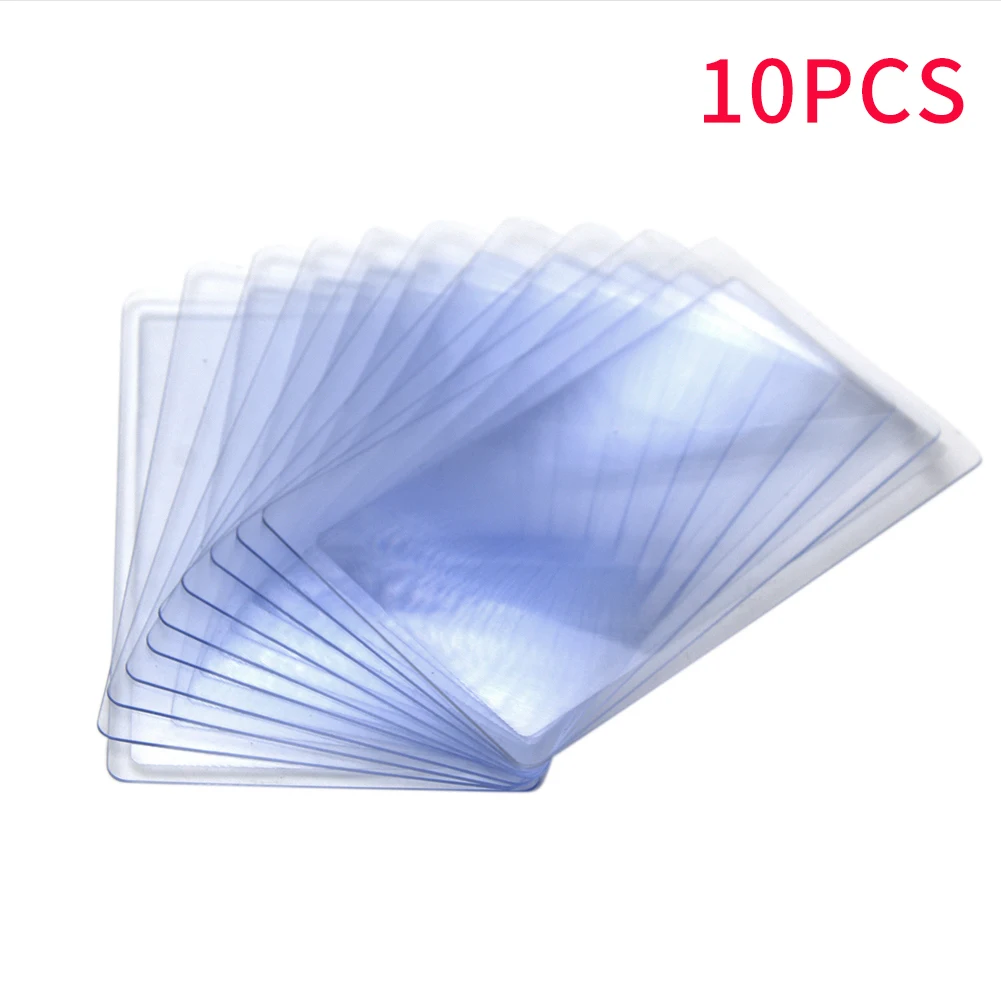 

10pcs Accessories Office Clear Plastic Credit Card Ultra Thin Practical Bookmark Home Small Restaurant Magnifying Glass