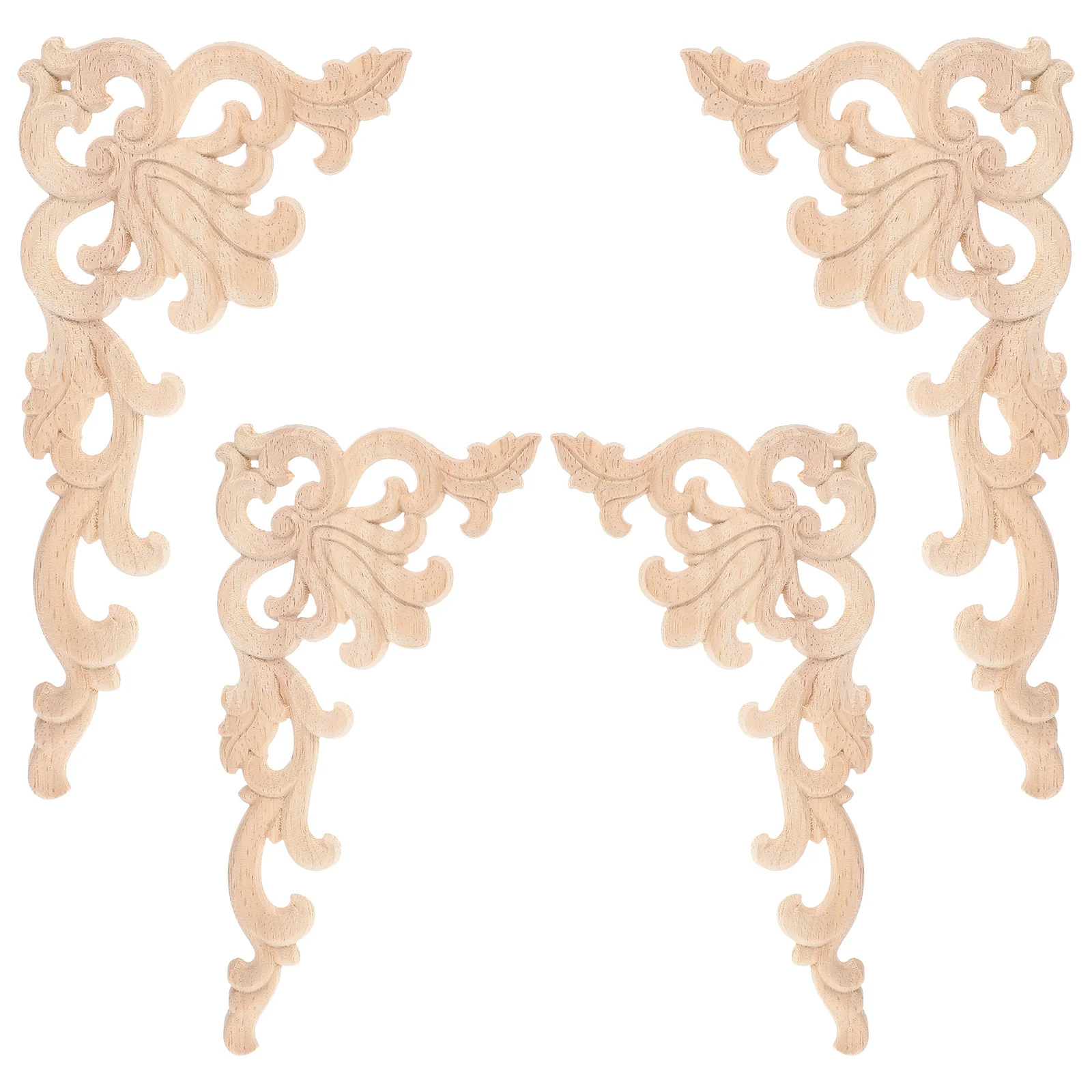 

Wood Onlays Furniture Appliques Carved Onlay Applique Frame Wooden Decorative Decal Cornermirro Embellishments Diy Door Wall