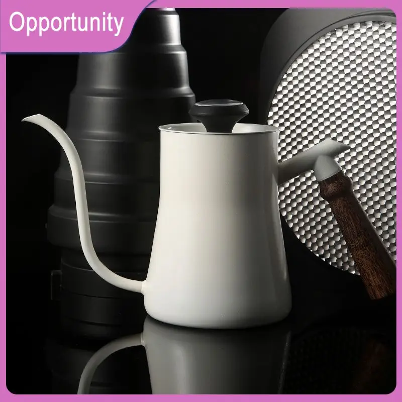 

650ML 304 Stainless Steel Long Narrow Mouth Hand Punch Coffee Tea Pot With Thermometer Lid Gooseneck Spout Coffee Kettle Teapot