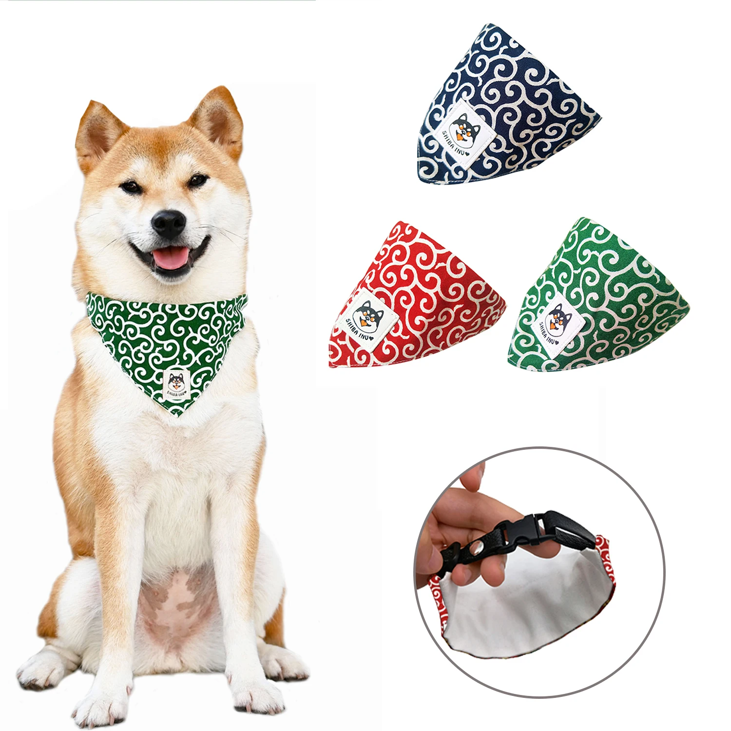 

Dog Accessories NEW Pet Dog Bandana Collar Dog Collar Neckerchief Cute Puppy and Shiba Inu Printed Triangle Neck Scarf Saliva