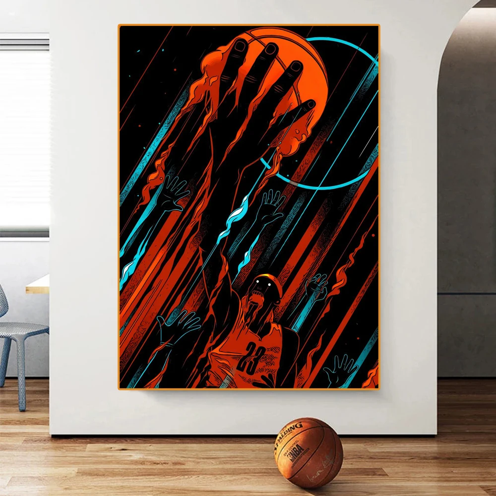 

Basketball No. 23 Super Star Poster Canvas Wall Art Print Portrait Decoration Sport Art Cuadro Picture Living Room Home Decor