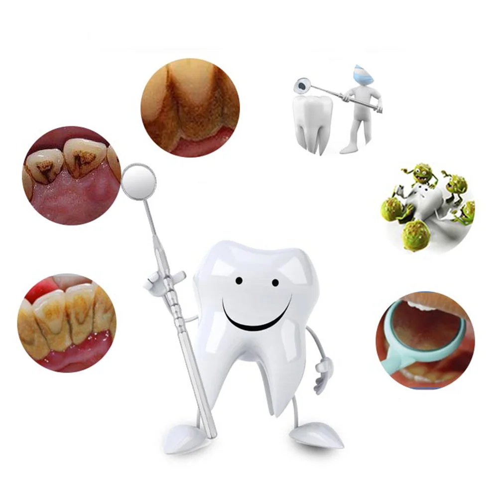 

Mirrortool Teeth Inspection Oral Mouth Dentist Led Set Lighted Hygiene Reflector Care Telescoping Tools Cleaning Kit Stainless