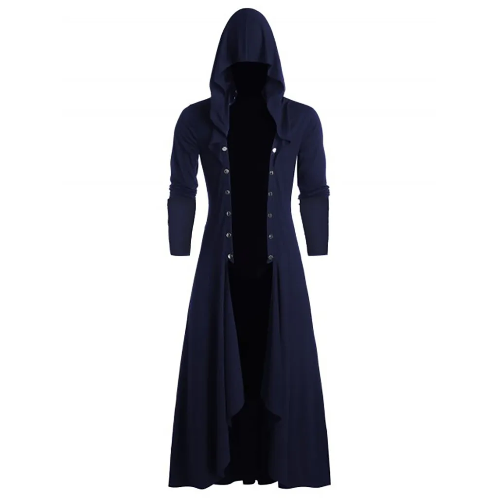 Men's Retro Steam Punk Gothic Windbreaker Coat Cape Fashion Street Cloak Jacket Parkour Clothes Plain Cap Cardigan |