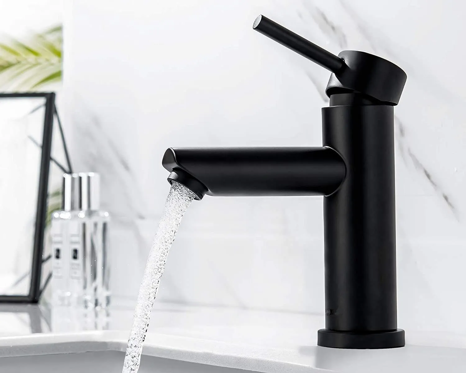 

Basin Faucet Black Plated Double Water Inlet High Model
